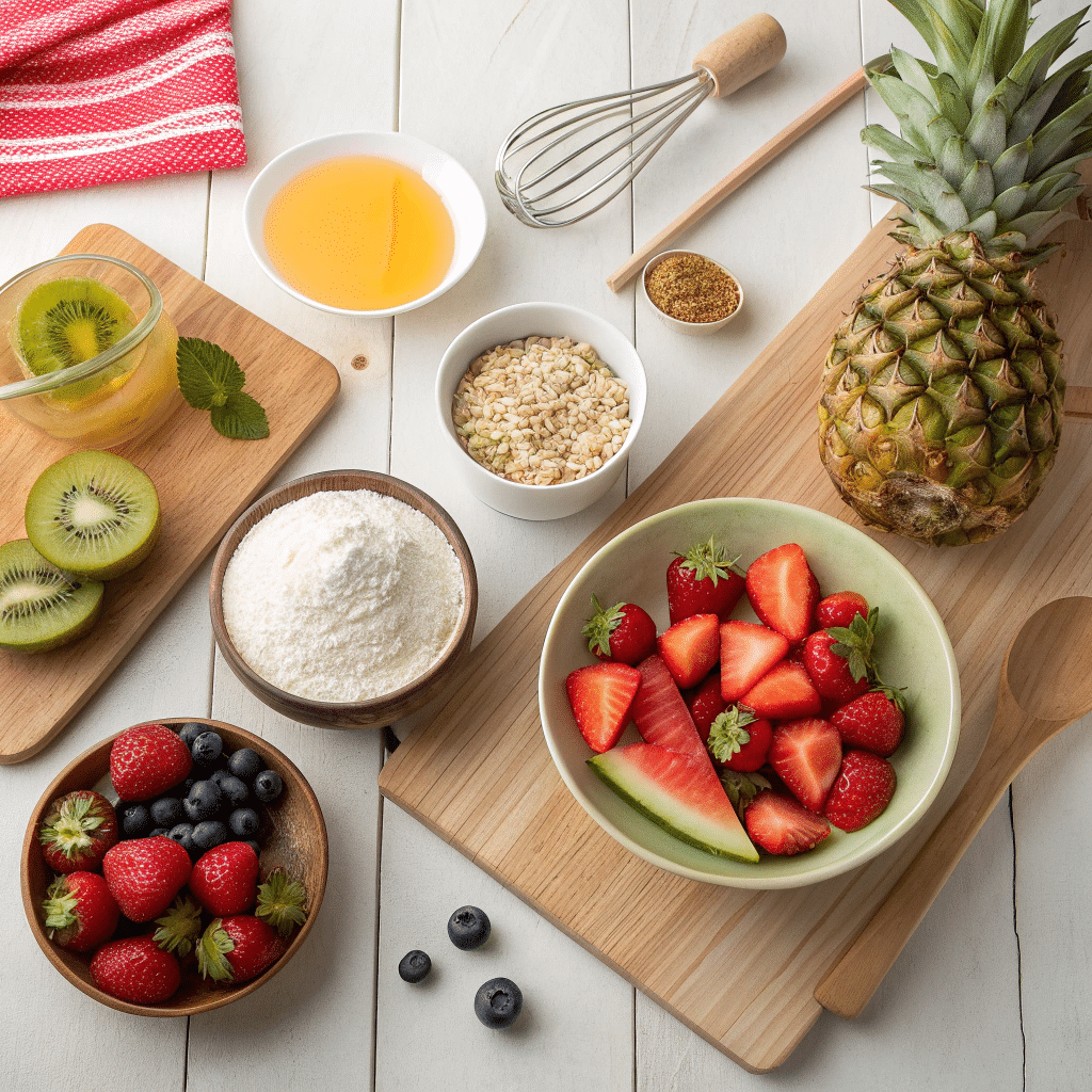 ingredients on a wooden kitchen counter