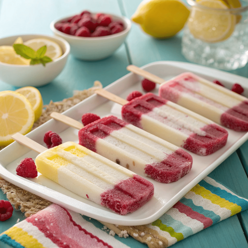 raspberry lemonade popsicles