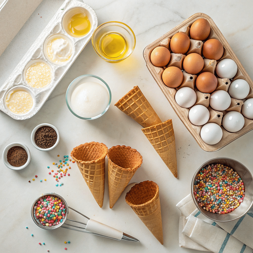ingredients for cupcake cones