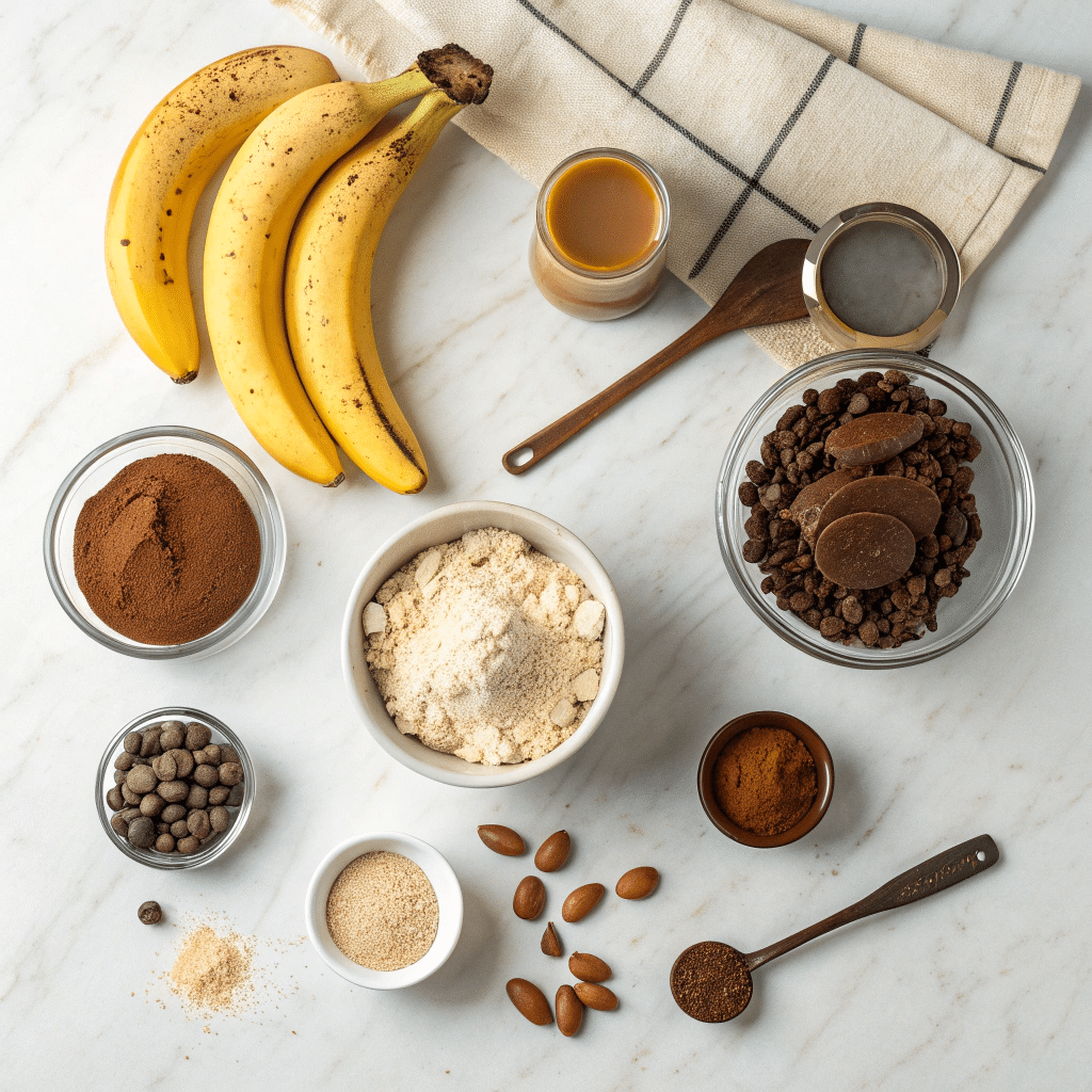 ingredients for vegan tahini brownies