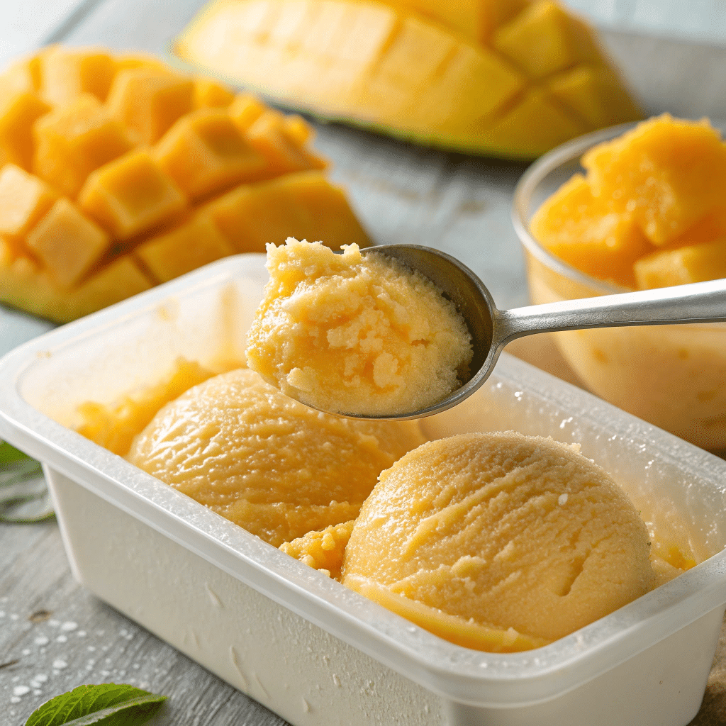 smooth mango sorbet
