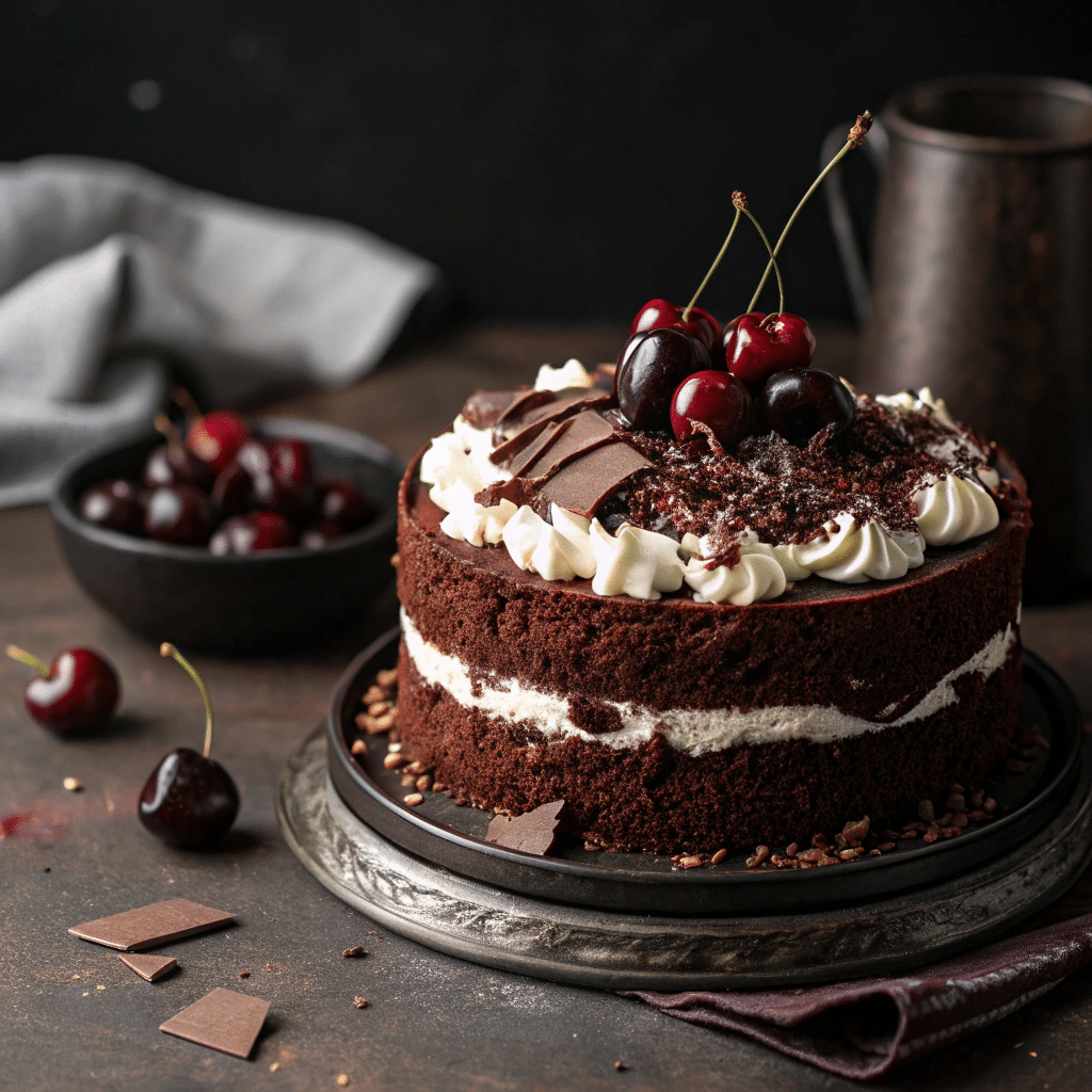 A decadent black forest cake