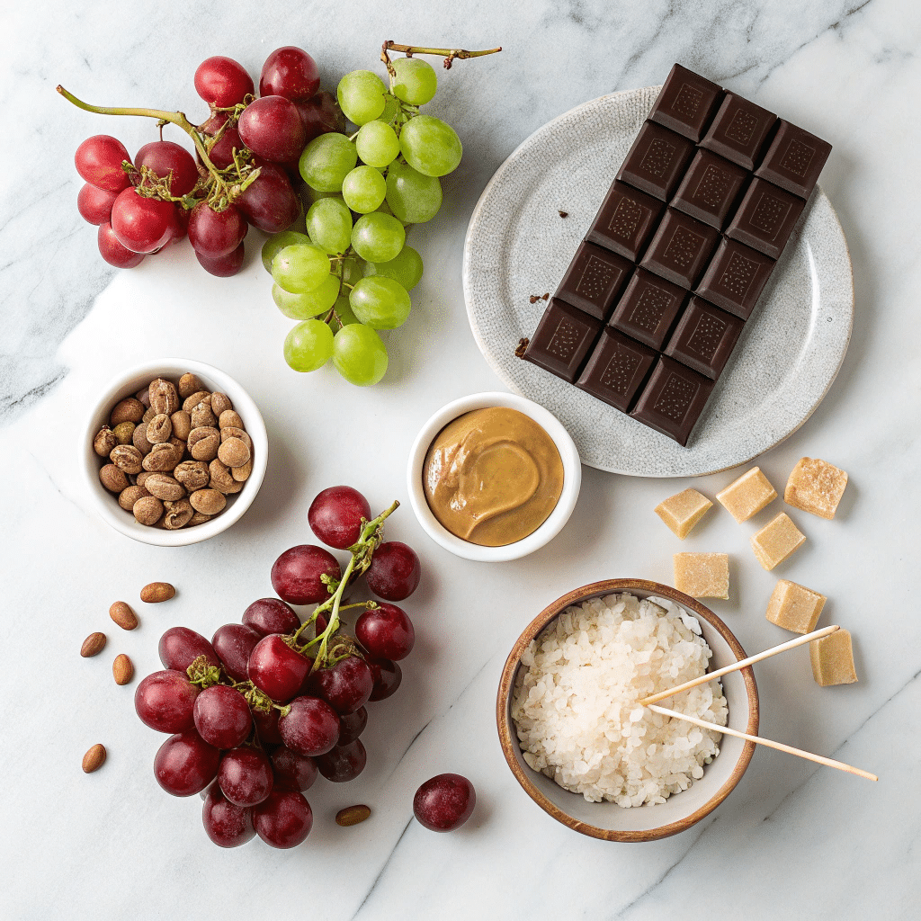 ingredients for chocolate covered grapes