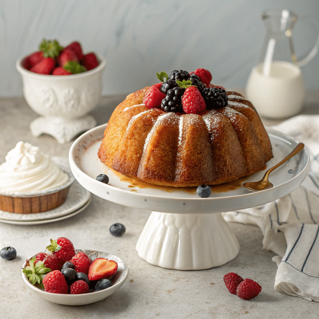 perfectly baked baba au rhum cake