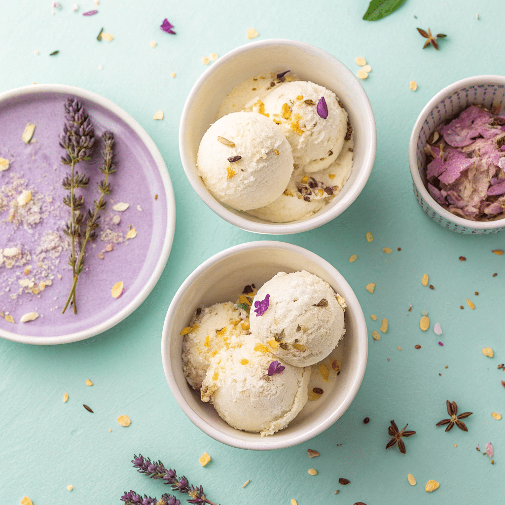 trio of ice cream bowls
