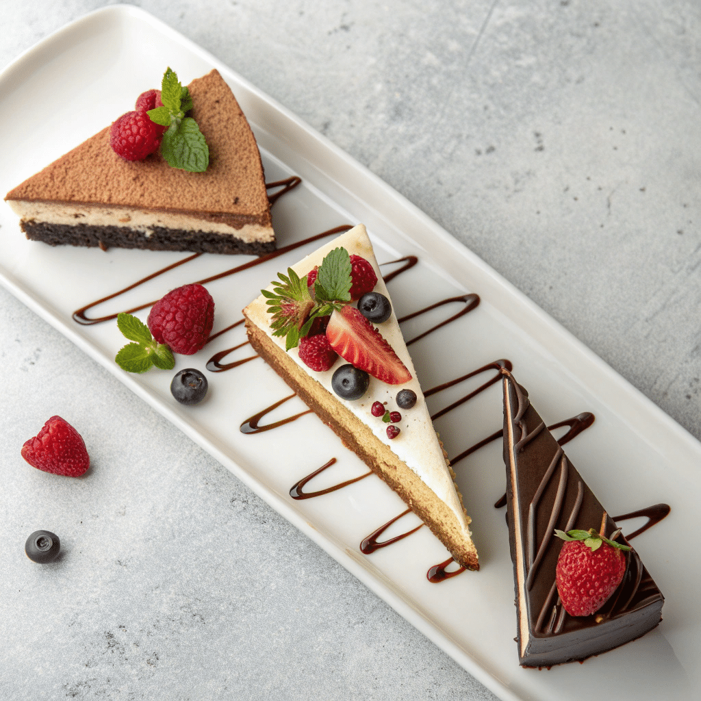 trio of Kardinalschnitten slices