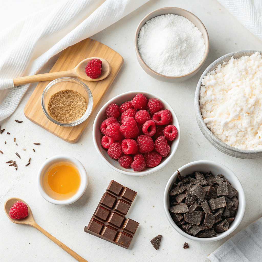 all ingredients for raspberry coconut frozen bars