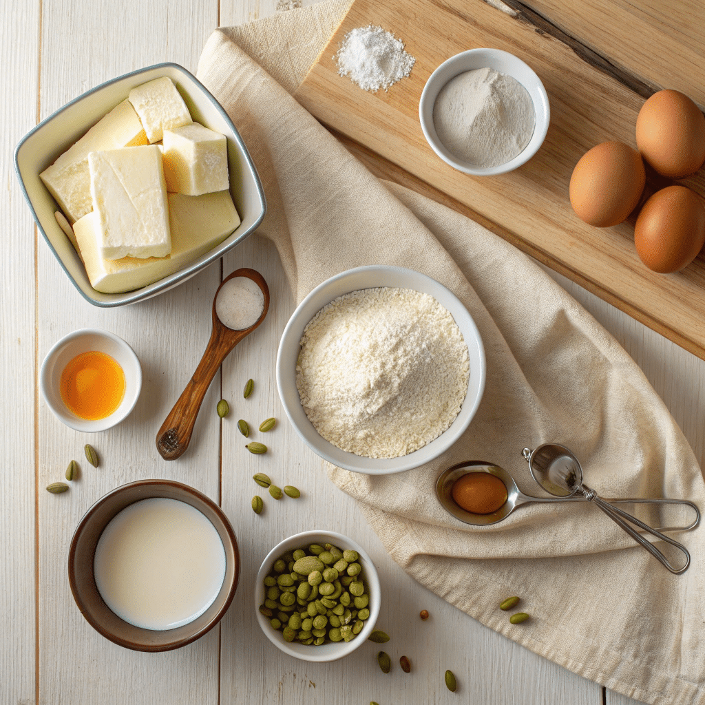 baking ingredients for Swedish cardamom buns