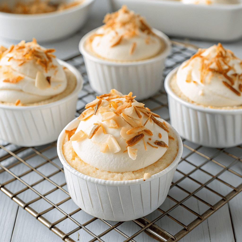Mini frozen coconut cream pie cups