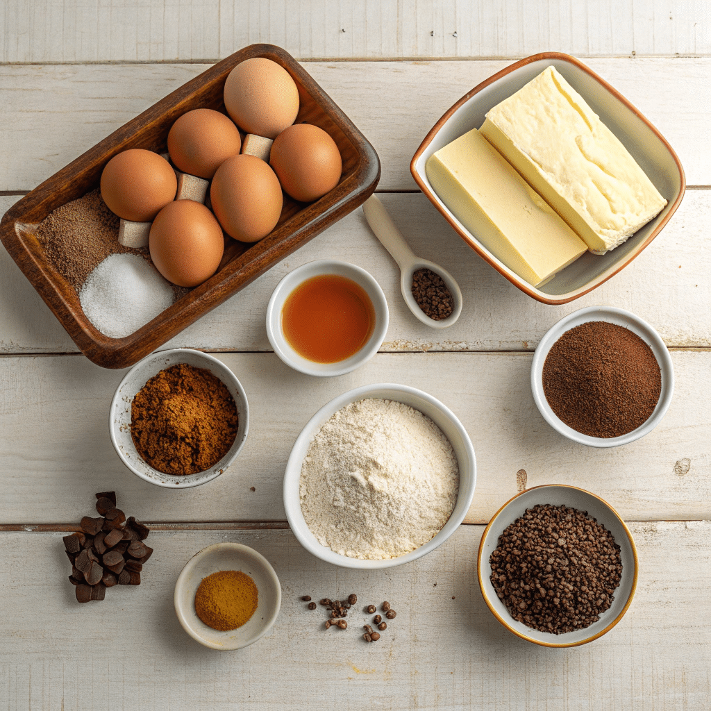 baking ingredients for black tea loaf cake
