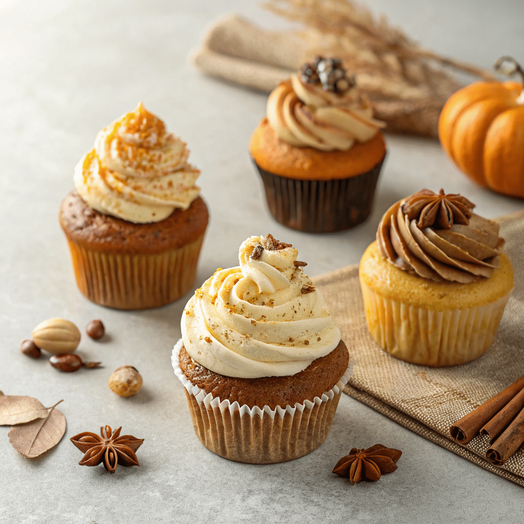 different chai spice cupcake variations