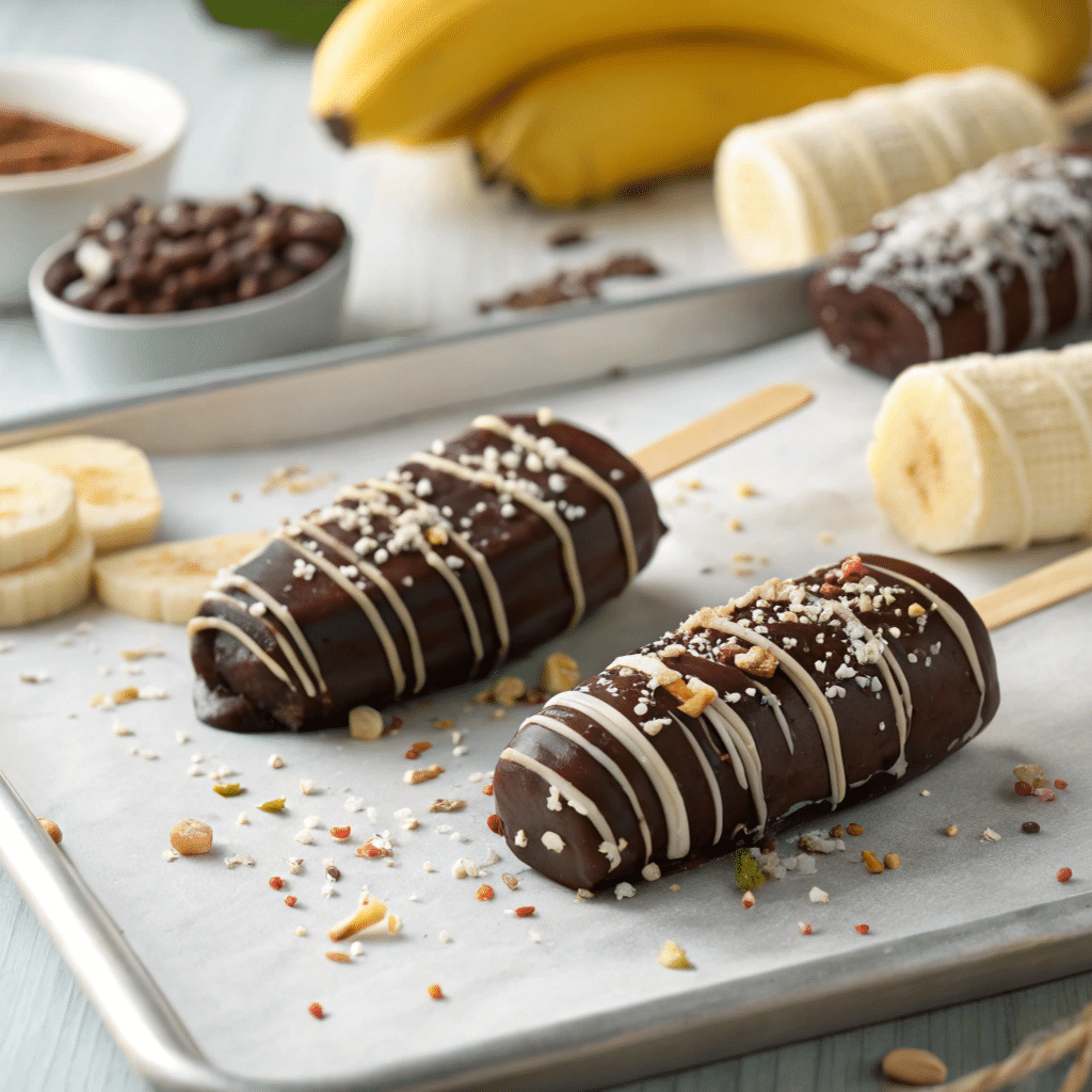 Chocolate Dipped Frozen Banana Pops Recipe