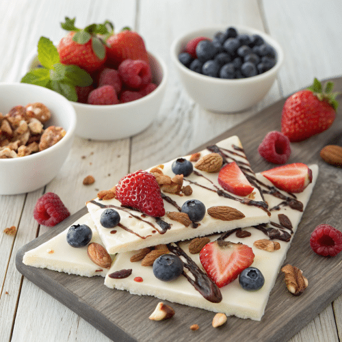 Frozen Yogurt Bark with Nuts and Berries