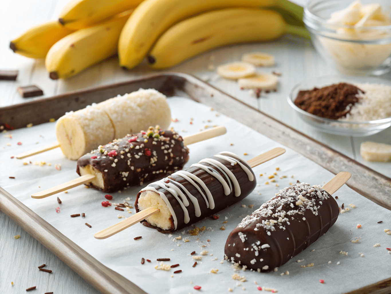 Chocolate-Dipped Frozen Banana Pops