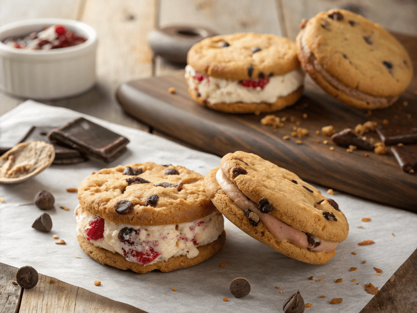 Ice Cream Sandwiches With Cookie Crusts